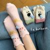 Calcetines Coreanos para Mujer en Invierno Engrosados Cálidos de Terciopelo de Coral Calcetines de Media Pantorrilla Caricatura Lindo Caracol Suaves Calcetines para Dormir para Mujer