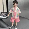 Conjunto de Camisa de Manga Corta de Verano para Niños 2026 Nuevo Estilo Ropa de Vacaciones de Verano para Niños Conjunto Casual de Dos Piezas Moderno