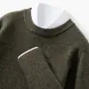 Suéter de Punto Grueso con Cuello Redondo para Hombre Otoño e Invierno Lujo Ligero Negocios Cuello Redondo Suéter de Cachemir para Hombre Suéter Básico para Hombre