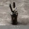 Juego de Seis Piezas de Sándalo Negro para Ceremonia del Té para Uso Doméstico, Juego de Arte del Té Kung Fu, Cuchara Grande para Té y Pinzas para Té, Accesorios Simples de Seis Piezas para Té