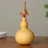 Pieza de mano de Calabaza Natural con Cabeza de Dragón y Cuerda Roja, Adorno para Coche u Oficina, Calabaza de Mano para Girar y Descomprimir