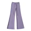 Atacado de fabricante transfronteiriço de roupas femininas 2026 cardigã térmico de gola alta com zíper slim fit e calça de microflare compridas