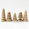 Enfeites de mini árvore de Natal em madeira maciça personalizados em vários estilos, vários designs disponíveis, suporta DIY, preço de fabricante