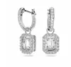 Pendientes Swarovski Originales con Lazo Corazón Palpitante Cisne Forma de Corazón Cristal Elemento Swarovski Pendientes Dinámicos