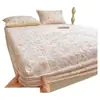 Lençol de baixo de leite com padrão floral, delicado e estilo francês, peça única, espessado para o inverno, colcha de coral fleece para bebê, protetor de colchão