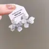 Pendientes Redondos Plegados con Borlas Tachonados de Pedrería Estilo Retro Europeo y Americano, de Moda y Versátiles, con un Toque de Lujo Ligero y de Alta Gama