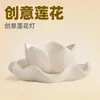 Candelabro de Loto Cerámica Adornos para el Hogar para Decoración de Buda Portavelas de Escritorio Zen Arte Zen Simple
