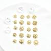 Accesorios de joyería diy soporte de flor de copo de nieve esquina puntiaguda soporte de flor hueco espaciador de perlas arandela 18K chapado en oro retenedor de color