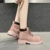 Botas Martin de Suela Gruesa para Aumentar la Altura para Mujer 2026 Nuevas Botas Cortas Casuales Retro Botas Amarillas para Mujer Botas Ajustadas para Deportes al Aire Libre