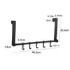 Gancho de Puerta Premium de Aluminio Espacial Sin Taladro, Perchero Metálico Silencioso, Perchero de Pared para Abrigos y Sombreros Negro, Perchero Multifuncional