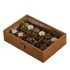 Grano de Madera de Nogal Negro Almacenamiento Caja de Almacenamiento de Relojes Retro Madera Gran Capacidad Colección de Joyería de Relojes Exhibición de Gama Alta