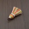 Borlas de fio de algodão com céu estrelado tingido em degradê, pingentes coloridos de fio de algodão feitos à mão, acessórios para Hanfu, decorações para pendurar em carro e bolsa
