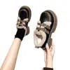 Zapatos de mujer peludos de suela gruesa estilo británico, nuevos zapatos peludos franceses de invierno 2026, mocasines de felpa, zapatos de algodón