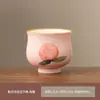 Olla portátil de cerámica kapok pintada a mano con LED en polvo con bolsa bordada para dos tazas, taza rápida portátil para viajes al aire libre