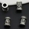 QK092 cuentas de calavera con agujero grande anillo para el pelo accesorios de aleación de zinc para manualidades anillo para el pelo de trenza sucia