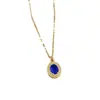 [Aço titânio] Gotas de água de luxo leves com zircônia de diamante completo Design de luxo leve All-match Han Feng ins Niche Design Live Necklace