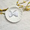 Gravata Borboleta Pequena Fofa Multicor com Acabamento Prateado e Enfeites, Laço para Estilo de Apresentação Diária de Meninas, Materiais Semi-Acabados para Acessórios de Cabelo