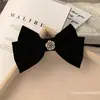 Grampo de veludo de camélia para outono e inverno, grampo de mola para a parte de trás da cabeça feminina, grampo para franja lateral, grampo para cabelo solto, acessório de cabeça