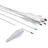 Em Estoque Atacado Diâmetro Interno 6,2 mm Eixos de Flecha Mistos de Carbono Branco Puro, Flechas de Carbono Puro com Pena Real para Arcos Tradicionais e Arcos de Caça