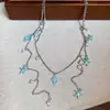 Colar de Estrela do Mar Azul, Concha e Pingente de Pérola, Corrente de Clavícula Estilo Resort Boêmio, Colar Moderno e Versátil