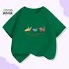 Camiseta Infantil de Verão Estilo Coreano, Top Ins de Manga Curta para Meninos e Meninas, Moda com Estampa de Desenho Animado para Meninos, Venda por Atacado Disponível