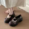 Zapatos Bajos de Mujer Retro 2026 Punta Redonda Verano Estilo Británico Versátiles con Lazo Mary Janes Zapatos Pequeños de Cuero JK Nuevo Estilo