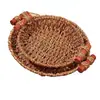 Base de Arroz para Olla de Barro Tejida, Olla de Barro Resistente a Altas Temperaturas, Cesta de Ratán, Olla de Hierro Anti-quemaduras, Base Aislante para Olla Seca, Cesta para Pizza