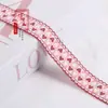 Cinta jacquard de cuadros de corazón de doble color de 2,5 cm para ropa, decoración del hogar y decoración DIY de cortinas G3671