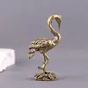 Nuevo Grulla de Cresta Roja de Cobre Puro Grulla Objetos Antiguos Antiguos Mascota de Té para Jugar Artesanía Escritorio Decoración del Hogar Adornos de Latón