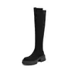 43 Botas altas de mujer británicas botas de caballero botas finas costura calcetines elásticos botas de tacón alto de comercio exterior otoño e invierno 33 algodón