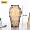 Jarrón de cristal en forma de cono, estilo ins nórdico, jarrón transparente grande y simple para bambú hidropónico, decoración de arreglo floral de escritorio y sala de estar