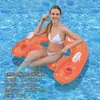 Toldo inflable reclinable de PVC para agua, venta al por mayor, con flotador y portavasos, disponible en stock.