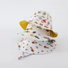 Sombrero de Pescador con Protección Solar para Bebé de Primavera y Verano Sombrero Transpirable de Algodón Puro para Exteriores con Protección Solar para Niños y Niñas Sombrero de Cubo Reversible