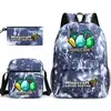 Mi mochila escolar mundial de tres piezas con estampado, gran capacidad, bolsa de lona para computadora para exteriores para estudiantes de secundaria
