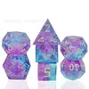 Dados Afilados de Resina Dnd Grupo de Juego de Mesa Dungeons and Dragons Coc Cthulhu Dados Sólidos Números Multilado D6