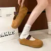 Zapatos Mary Jane para mujer, algodón de terciopelo, punta redonda, nuevo modelo 2026, suela plana, adecuados para primavera y otoño, zapatos retro de corte bajo sin cordones, modernos