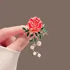 Broche Luxuoso de Flor de Peônia Retrô para Mulheres, Broche de Flor de Pérola de Imitação de Alta Qualidade, Acessórios de Corsage de Alta Qualidade para Roupas, Estilo Chinês