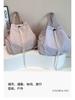 Mochila con cordón de estilo coreano para mujer, bolso de hombro ligero de nailon de gran capacidad y estilo zorro colorido