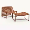 Cadeira Casual de Corda de Designer para Exterior Mesa de Café Sofá Pátio Varanda Cadeira de Rattan Individual Hotel Jardim Exterior Terraço