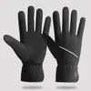 Luvas Masculinas para Outono e Inverno São Quentes e Forradas com Veludo, Touch-Screen, Elásticas, Antiderrapantes, à Prova de Vento, com Dedos Inteiros, para Esportes ao Ar Livre, Ciclismo e Direção