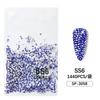 1440 Nail Art Fundo Plano Strass Dont Fail Fundo Diamante Austríaco Fundo Prata Azul Escuro Redondo Vidro Flash Diamante Enfeite de Unha