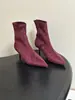 Botines elásticos de punta fina estilo europeo y americano para mujer, botas ajustadas de tacón fino ALA, botines de tacón alto versátiles multicolor, suministro transfronterizo