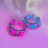 Viento frío corazón rosa anillo luminoso hueco femenino nicho retro diseño sentimiento rojo de internet anillo abierto al por mayor