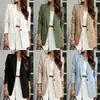 Nuevo blazer de un botón simple para mujer, estilo transfronterizo europeo y americano, chaqueta de traje casual versátil de corte holgado