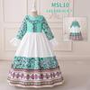 Nueva Bata Larga Transfronteriza de Comercio Exterior para Niñas, Vestido de Retazos de Manga Larga, Vestido Largo Versátil, Vestido de Fiesta