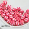 Macaron Melancia Contas Soltas Contas Soltas Feito à Mão DIY Corrente de Celular com Contas Chaveiro Furo Reto Duas Cores Doces Contas Acessórios