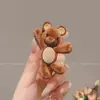 Pasador de Oso Saludador para Niñas Pinza Lateral Linda para Bebé Pinza para Flequillo de la Frente Pinza Exquisita de Terciopelo para Niñas Pequeñas