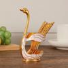 Conjunto de Louça Cisne Padrão Exquisito Dourado Sala de Estar Alta Qualidade Cozinha Conjunto Prata Faca e Garfo de Frutas Armazenamento Atacado