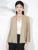 Novo casaco cardigan plissado 2024 moda feminina outono solto escama de peixe plissado casual curto drapeado