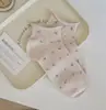 Meias Florais para Mulheres, Meias de Cano Médio, Estilo Primavera e Verão, Meias Finas de Algodão Respirável, Borda Enrolada, Estilo Coreano, Fofas, Meias Curtas da Moda